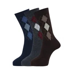 Dollar Socks Men Pack Of 3 Assorted Woolen Calf Length Socks-picture-37