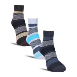 Dollar Socks Men Pack Of 3 Striped Cotton Ankle-Length Socks-picture-22