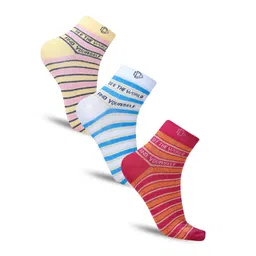 Dollar Socks Men Pack Of 3 Striped Cotton Ankle-Length Socks-picture-23
