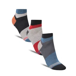 Dollar Socks Men Pack Of 3 Striped Cotton Assorted Ankle-Length Socks-picture-36