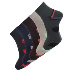 Dollar Socks Men Pack Of 5 Assorted  Ankle Length Cotton Socks-picture-37