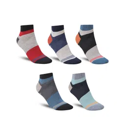 Dollar Socks Men Pack Of 5 Colorblocked Cotton Ankle-length Socks-picture-34