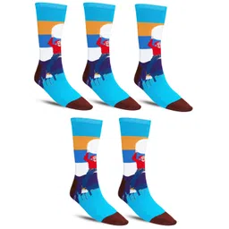 Dollar Socks Men Pack Of 5 Patterned Calf Length Socks-picture-37