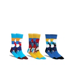 Dollar Socks Pack Of 3 Calf Length Patterned Socks-picture-15