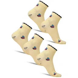 Dollar Socks Pack Of 5 Cotton Patterned Ankle Length Socks-image-36