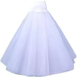 dollfashion Hoop Skirt Slips Crinoline Petticoat Long Underskirt for Wedding Bridal Dress Ball Gown for Party and Ethnic Wear White for Women & Girls -28-picture-50