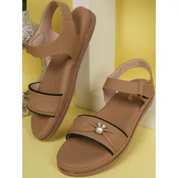 Dollphin Women Beige Open Toe Flats With Buckles-picture-17