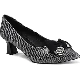 dollphin Women Pointed Toe Block Heel Pump Slip on Exclusive Tie Stylish & Comfortable Ballerinas DMR-26-picture-19