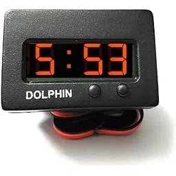 DOLPHIN CAR ACCESSORIES Dolphin Digital Clock for Tata Indica Car (ORANGE) image 1
