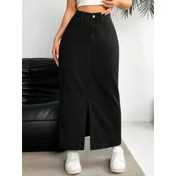 dolsia A-Line Denim Maxi Skirt-picture-15