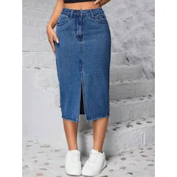 dolsia Women Denim Pencil Midi Skirt-picture-32