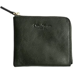 dom teporna L-Shaped Zipper Wallet, Women's, Men's, Thin, Mini Wallet, Small Wallet, L-Shaped Wallet, Slim, Compact, Coin Purse, Coin Case, Genuine Leather, Italian Leather, Green, 1個, Casual-picture-22