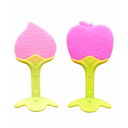 Domenico Baby Silicone Teether Apple & Speech - Pink-image-27