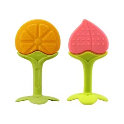Domenico Baby Silicone Teether Orange & Peach- Multicolor-image-31