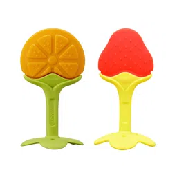 Domenico Baby Silicone Teether Orange & Strawberry- Multicolor-image-38