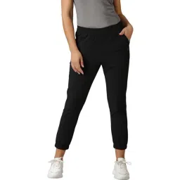 DOMIN8 Black Mid Rise Sports Track Pants-picture-39