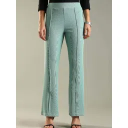 Domin8 Ice Green Flared Fit Stretch Pants-picture-31