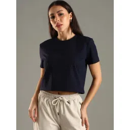 Domin8 Navy Regular Fit Crop Top-picture-36