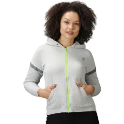 DOMIN8 Womens Drop Shoulder Quilted Hoodie Pockets - Grey-picture-28
