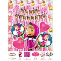 domios Printed Masha And Bear Theme Decoration Combo Set Balloon Bouquet-picture-28
