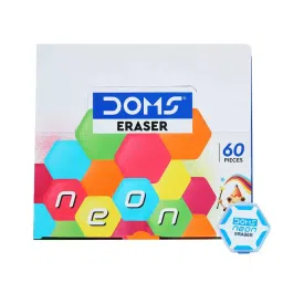 Doms Neon Non-Toxic Multi Color Dust Free Eraser, 7170 (Pack of 2 Box)-picture-15