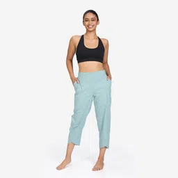 domyos Dhoti Bottoms with High Waistbands for Women - Frozen Green-picture-15