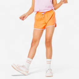 domyos Girls' Breathable Multisport Shorts - Orange/Mauve-picture-26