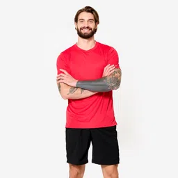 domyos Men's Breathable Short-Sleeved Crew Neck Fitness T-Shirt - Passion Red-picture-34