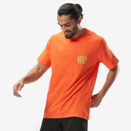 domyos Men's Regular Cotton Fitness T-Shirt - Bright Tomato-picture-18