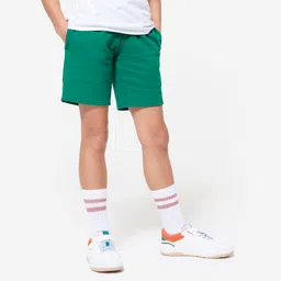 domyos Multisport Kid's Cotton Shorts 500 - Alpine Green-picture-24