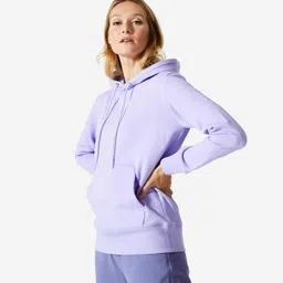domyos Women's Sweatshirt Hoodie 500 For Gym - Purple-picture-15