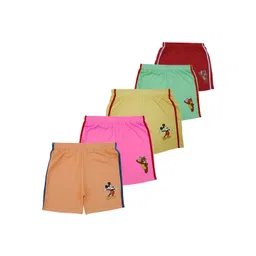DON CARE Kids Pack of 5 Regular Fit Cotton Sports Shorts-picture-13