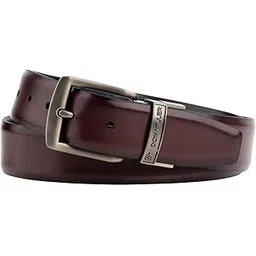 don miller Belt for Men's | Genuine Leather | Reversible Formal Leather Belt with Brushed Gunmetal Buckle | Formal Belts for Everyday Wear-picture-37