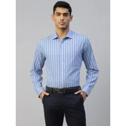 Don Vino Blue Slim Fit Striped Shirt-picture-14