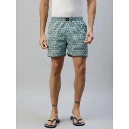 Don Vino Green Geometric Print Cotton Boxer Shorts-picture-19