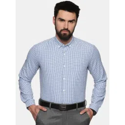 Don Vino Light Blue Regular Fit Check Shirt-picture-19