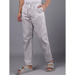 DON VINO Men Checked Pure Cotton Lounge Pants-picture-37