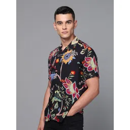 DON VINO Men Cuban Collar Floral Printed Slim Fit Casual Shirt image 3