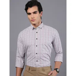 DON VINO Men India Slim Fit Checked Button-Down Collar Formal Shirt-picture-17