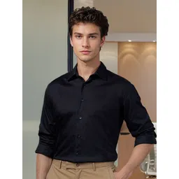 DON VINO Men India Slim Fit Solid Spread Collar Cotton Formal Shirt-picture-14