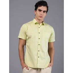 DON VINO Men India Slim Spread Collar Micro Ditsy Printed Cotton Slim Fit Casual Shirt image 1