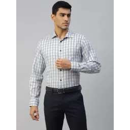 Don Vino White & Grey Slim Fit Check Shirt-picture-42