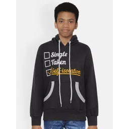 dongli Boys Black Printed Hooded Sweatshirt-picture-19
