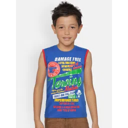 dongli Boys Blue Printed Round Neck T-shirt-picture-11