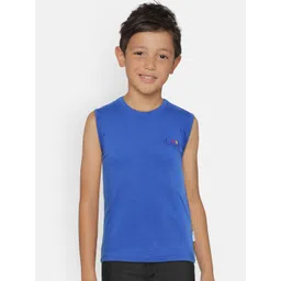 dongli Boys Blue Solid Round Neck Pure Cotton T-shirt-picture-33