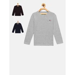 dongli Boys Pack Of 3 Self Design Round Neck T-shirts-picture-22