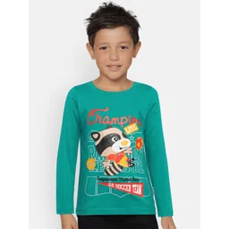 dongli Boys Turquoise Blue Printed Round Neck T-shirt-picture-14