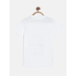 dongli Boys White Printed Round Neck Pure Cotton T-shirt image 4