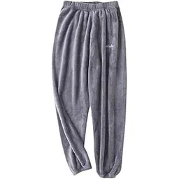 donson Women Warm Fluffy Pyjama Loose Fleece Pullover Pant Sleepwear free size (28 till 32) GREY-picture-13