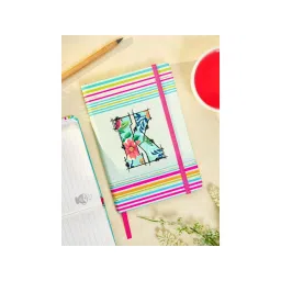 Doodle Collection Initial K Stripes Theme Premium Hard Bound B6 Notebook Diary 192 Ruled Pages-picture-23